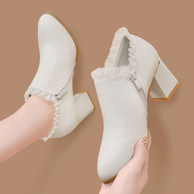 真皮女鞋秋季2025新款软皮妈妈深口单鞋粗跟百搭黑色皮鞋女高跟鞋,淘宝优惠券,粉丝福利购,淘宝优惠卷