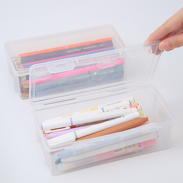 Pencil storage box Large capacity transparent stationery box