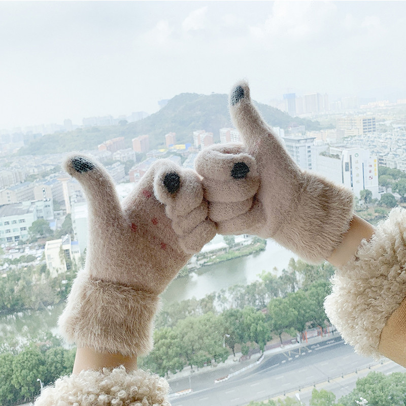 雪人触屏手套女网红冬季学生百搭加绒手套女保暖加绒加厚可爱复古,淘宝优惠券,粉丝福利购,淘宝优惠卷