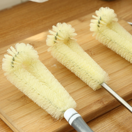 Multifunctional hard-bristle cup brush for removing tea stains without dead corners