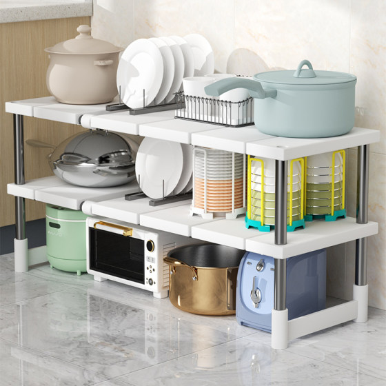 Reinforced retractable under-sink storage rack without drilling