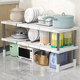 Reinforced retractable under-sink storage rack without drilling