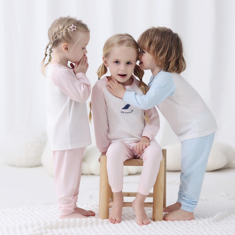 【纯棉】丽婴房儿童内衣套装男童女童睡衣家居服空调服2024新品