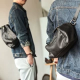 Оригинальная японская кожаная нагрудная сумка для отдыха, поясная сумка, сумка на одно плечо, из натуральной кожи