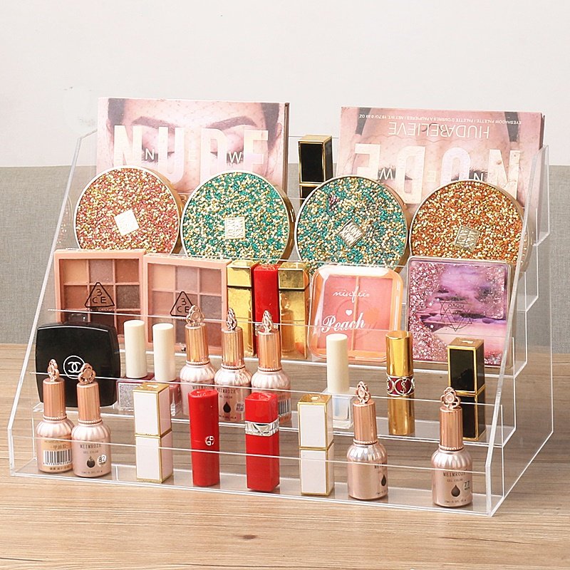 梳妆台阶梯亚克力眼影盘收纳盒口红指甲油化妆品桌面展示置物架女,淘宝优惠券,粉丝福利购,淘宝优惠卷