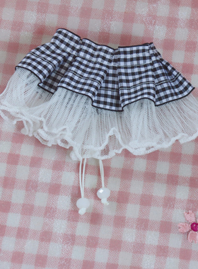 洛丽塔甜美风白色格子蕾丝手环