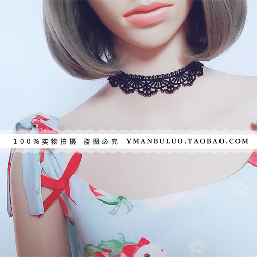 蝴蝶结界不含金属饰品蕾丝绑绳系带蝴蝶结项链颈带日韩女气质夏 - 图0