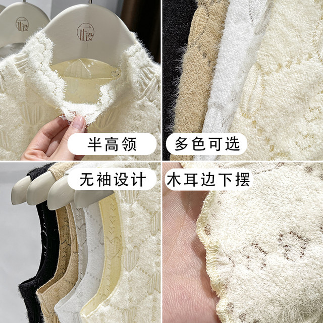 Brushed lace ຄໍ ປອມ , versatile ຂອງ ແມ່ ຍິງ ສູງ ສຸດ ທ້າຍ ຄໍ ເຕົ່າ