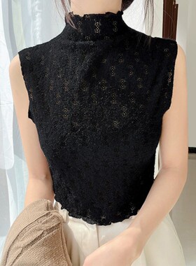 秋冬毛衣领子太低神器内搭打底背心网纱假领子女百搭万能衣领蕾丝