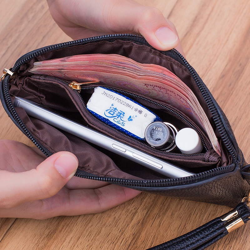手机钥匙女2020新款长款拉链零钱包 包达人皮饰手机包
