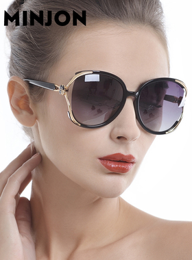 太阳眼镜女士2025新款大框圆脸显瘦防紫外线防晒高级感防风墨镜