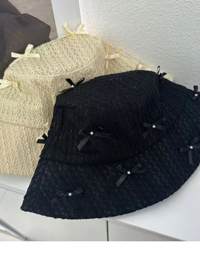 甜美可爱大檐遮阳帽子优雅女盆帽