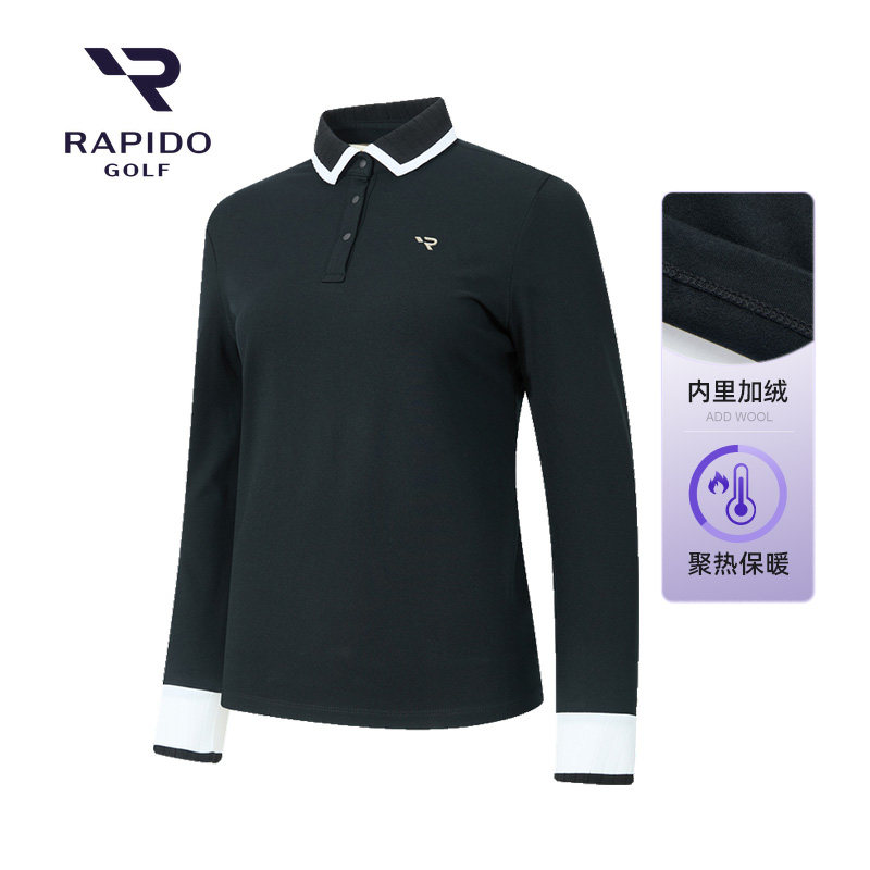 【新品】加绒RAPIDO雳霹道2025年女士高尔夫GOLF长袖POLO衫,淘宝优惠券,粉丝福利购,淘宝优惠卷