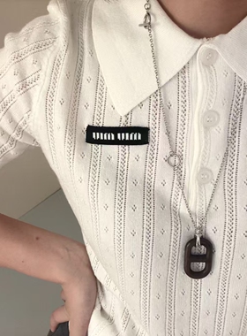 猪鼻子乌木项链木质链条吊坠毛衣链新款时尚休闲风长链卫衣链潮