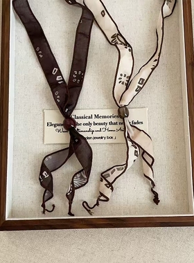 时尚极简印花飘带丝巾抽拉项链复古优雅淑女气质百搭颈链锁骨链女