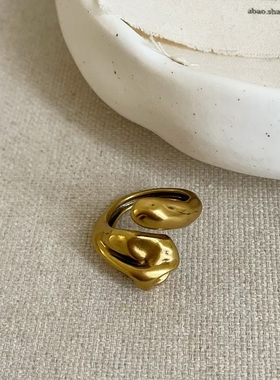 欧美设计感蛇形缠绕做旧金属戒指女夸张独特时尚气质百搭指环戒