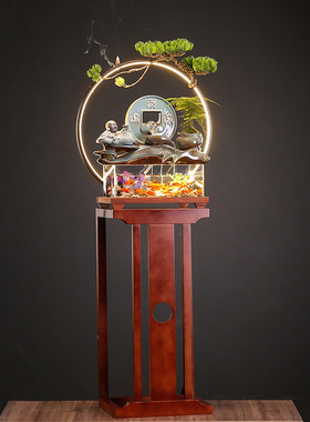 八年老店新品冲量新中式落地流水生财喷泉室内客厅阳台花园庭院鱼