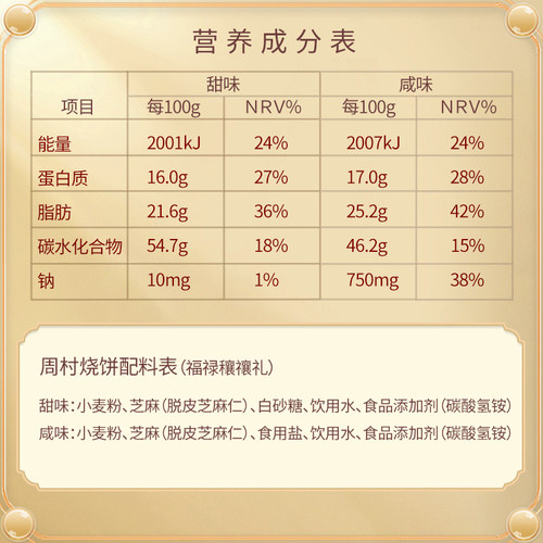 周村烧饼山东特产福禄穰穰礼芝麻薄饼礼盒非遗中华老字号85gx8盒 - 图3