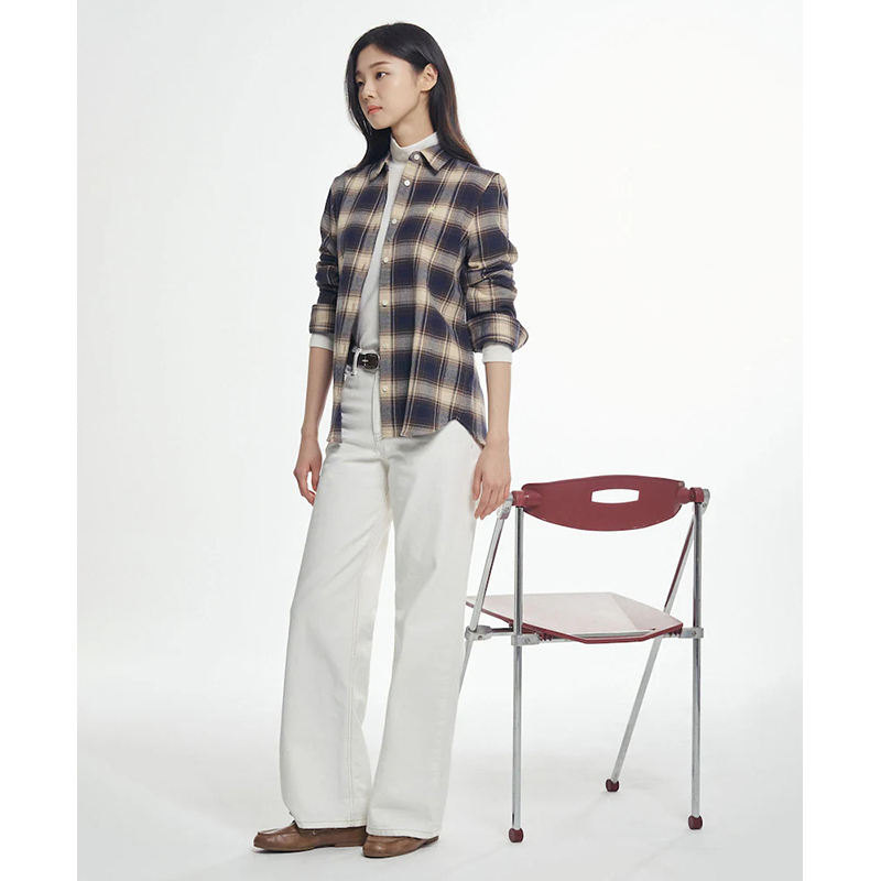 【新品】BEANPOLE滨波 2025年秋冬女士休闲随性通勤纯棉长袖衬衫 - 图2