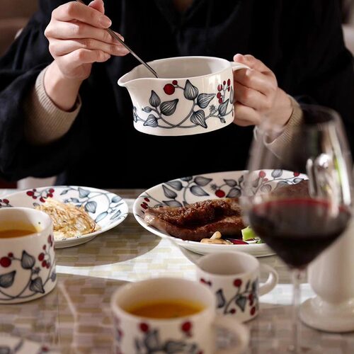 芬兰Arabia Runo Frost Berry四季浆果咖啡茶杯碟盘碗盘子碗糖罐 - 图2