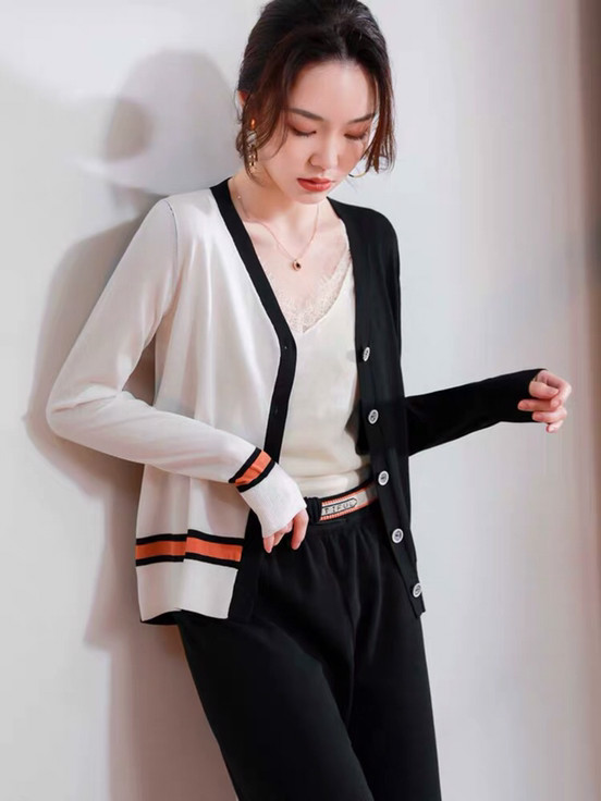 冰丝针织衫女开衫外套春秋新款韩版时尚气质运动套装女两件套,淘宝优惠券,粉丝福利购,淘宝优惠卷