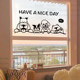 Glass door pvc wall sticker cute cartoon animal sticker