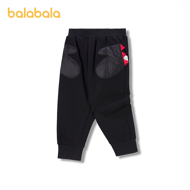 巴拉巴拉男童女童裤子小童宝宝加绒运动裤儿童加厚冬装新款童装潮