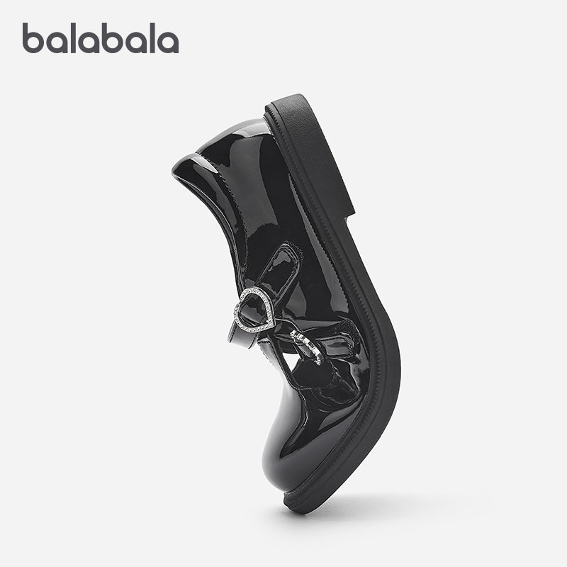 巴拉巴拉童鞋女童公主鞋2025新款春秋软底表演鞋亮面小皮鞋魔术贴,淘宝优惠券,粉丝福利购,淘宝优惠卷