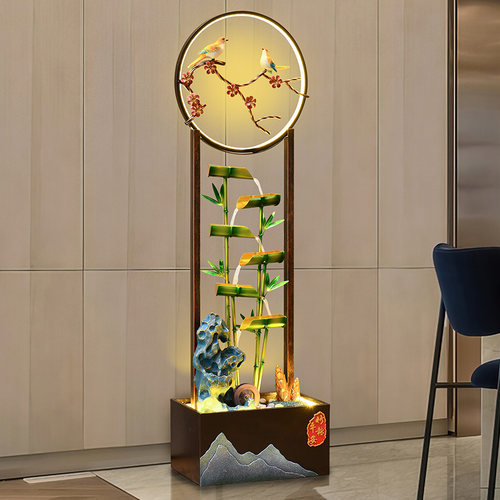 新中式招财流水摆件循环水客厅电视柜旁落地装饰公司开业乔迁礼物 - 图2