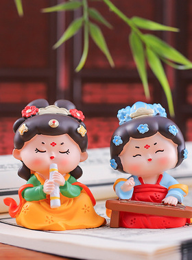 唐仕女锦绣长歌桌面装饰复古摆件