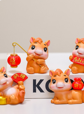 国潮马小福马盲盒摆件桌面装饰品