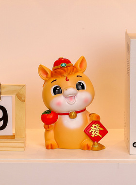 国潮马年装饰摆件福袋马存钱罐