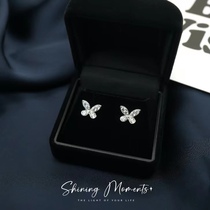 Mini small butterfly ear nail mini Mirage butterfly ear nail female section s925 silver simulation drill daily earbone nail ear decoration