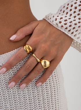 多件套不规则水滴戒指套装2025夏季时尚个性网红户外写真拍照饰品