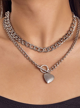 时尚爱心吊坠NK项链套装