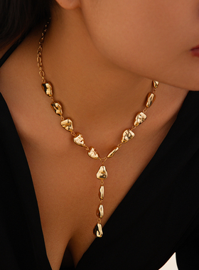 CCB流苏十字链项链女 欧美冬季时尚个性网红街拍气质配饰品潮人