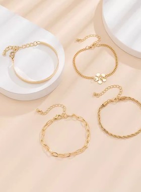 4件套圆帽配件麻花链手链套装