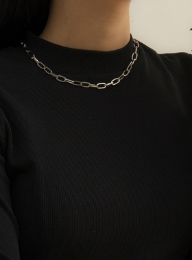 欧式个性粗链项链简约简约气质