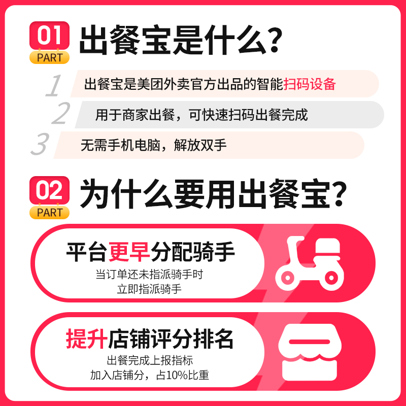 美团出餐宝饿了么双平台扫码自动感应闪电上报外卖打印机飞蛾订单水獭芯烨无需手机减少纠纷飞鹅外卖出餐宝-图3