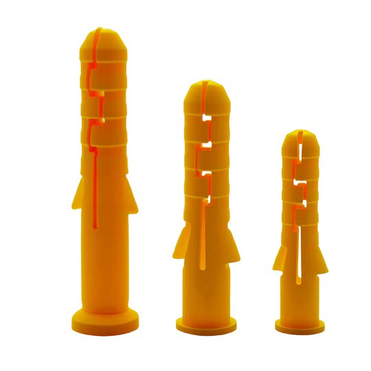 Пушистый желтый горбыль пластиковый саморез-расширитель