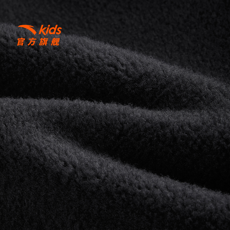 安踏女童裤子运动长裤冬新款大童加绒保暖束腿裤加厚黑色裤子 - 图3