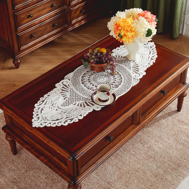 Weimi 5102 lace hollow long coffee table mat table runner