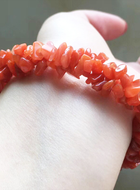 南红玛瑙天然不定型碎石手链