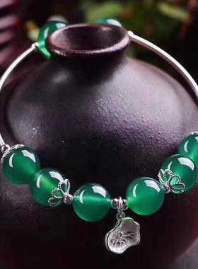 天然绿玛瑙百搭女士水晶手链