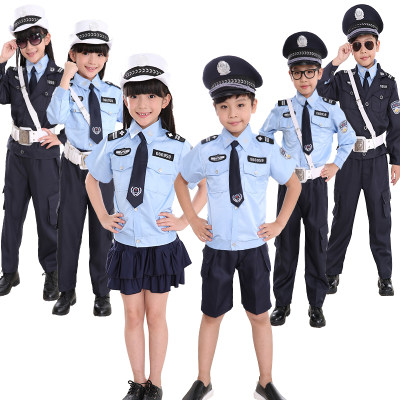 儿童警察服幼儿园小交警舞蹈小军装黑猫警长警官童装表演出服装 虎窝淘