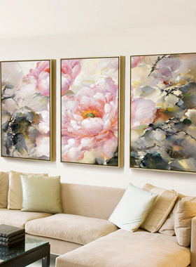 花开富贵客厅装饰画油画中式牡丹