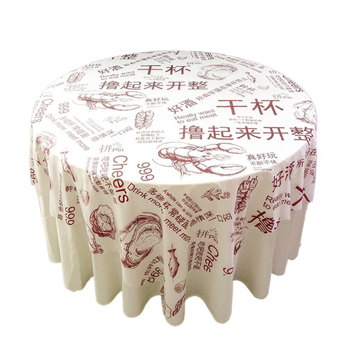 小龙虾一次性桌布圆桌加厚塑料餐桌布长方形夜宵店大排档台布饭店 - 图3