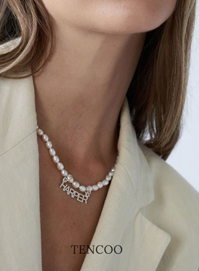 TENCOO珍珠名字项链s925银