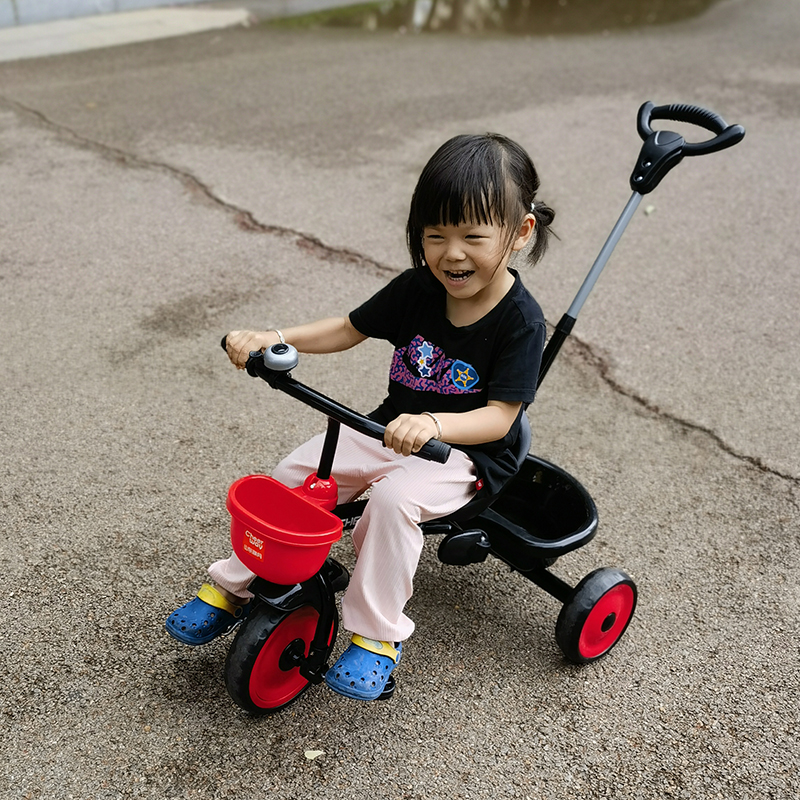 儿童三轮车小孩车带推杆发泡轮宝宝幼儿脚踏车2至5岁多功能大童车