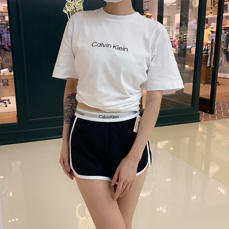 北美代购CK Calvin Klein女热裤瑜伽健身家居圈棉运动短裤真理裤-图1